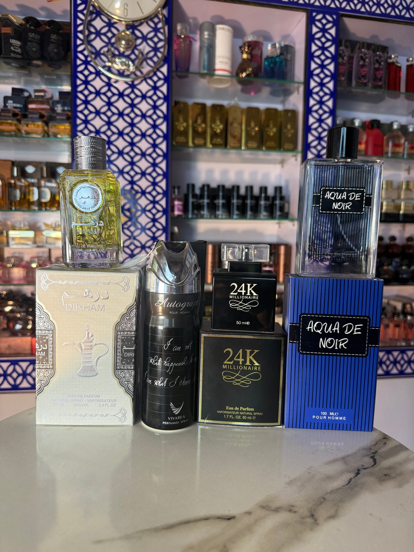 Dirham + Aqua + 24k + bodyspray ( 4 perfumes deal )