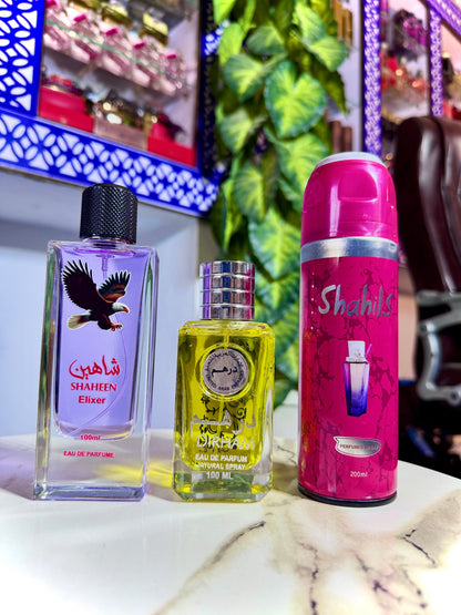 Shaheen + Dirham + Bodyspray