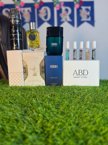 Tester box + Dirham + bodyspray + Enigma