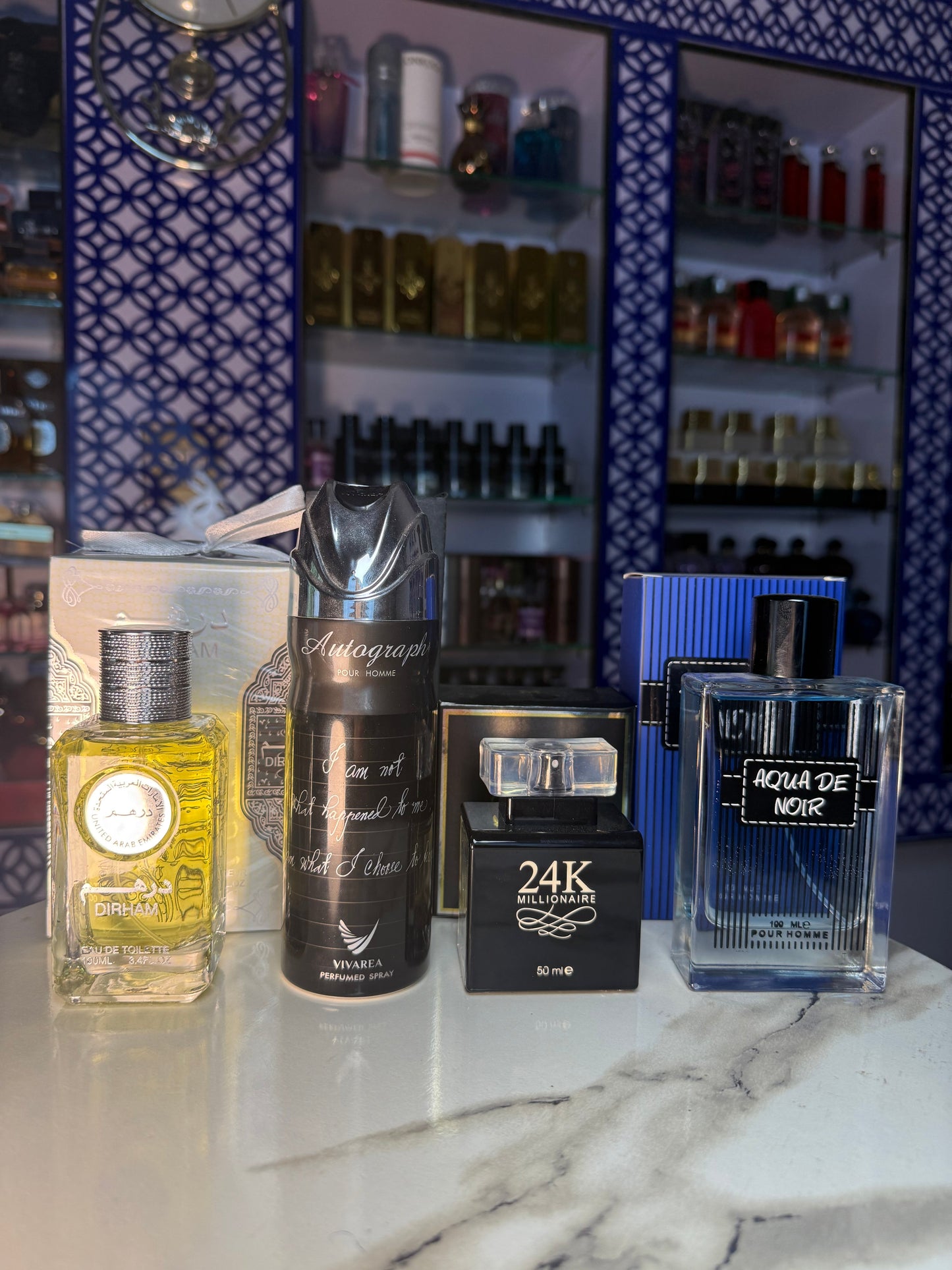 Dirham + Aqua + 24k + bodyspray ( 4 perfumes deal )
