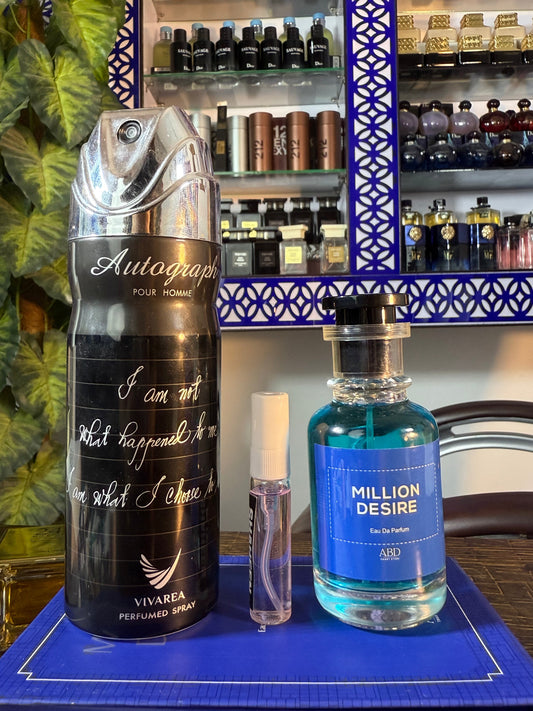 Million desire + bodyspray + 1 tester