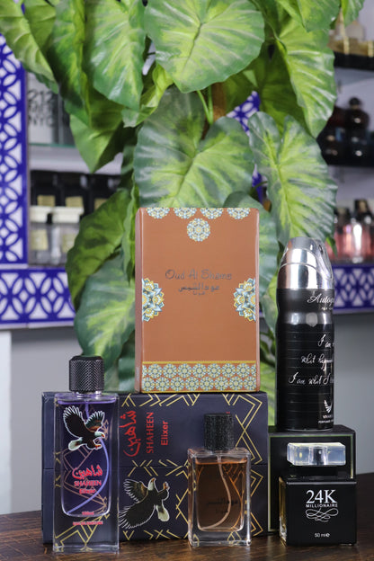Deal#01
Shaheen + 24k + oud Al shams+ body spray deal
